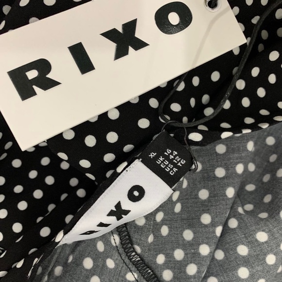 Rixo Sage Leopard & Dot Sleeveless Halter Midi Dress With Ruffles Size XL - Picture 5 of 6